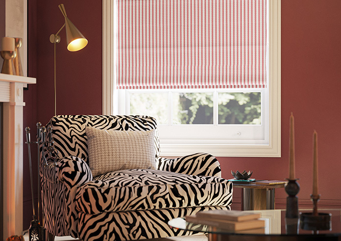 Lace Stripes, Rouge - Twist&Fit Roman Blind - Image 5